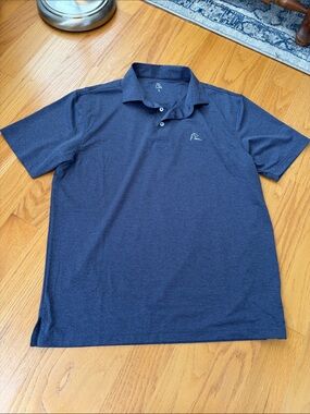 Rhoback Golf Polo Shirt Heather Dark Blue size Large